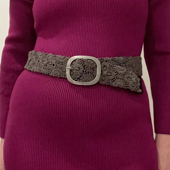 Belt | Grey Embroidered | L