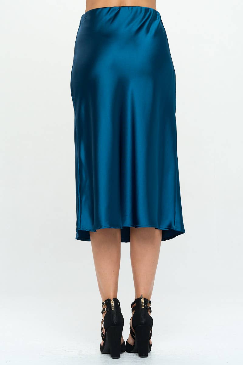 Skirt | Blue Satin
