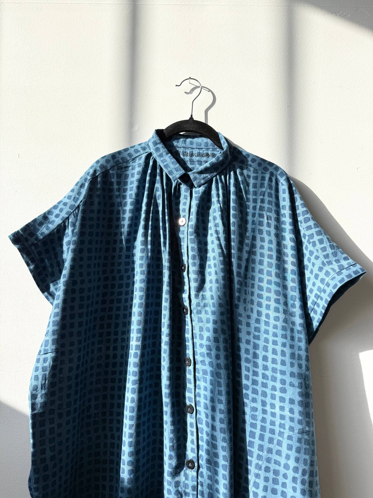 Elise Indigo Check Dress
