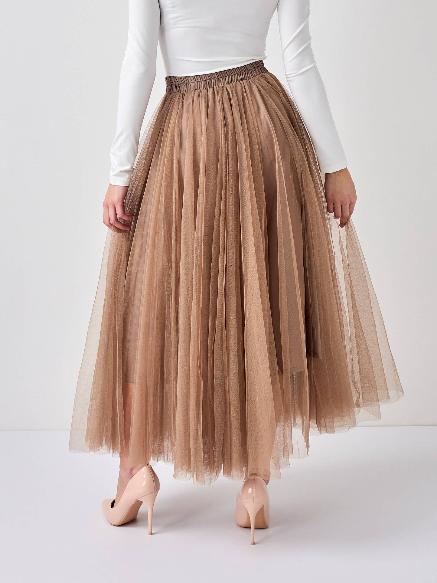 Skirt | Aria Tulle Taupe | L