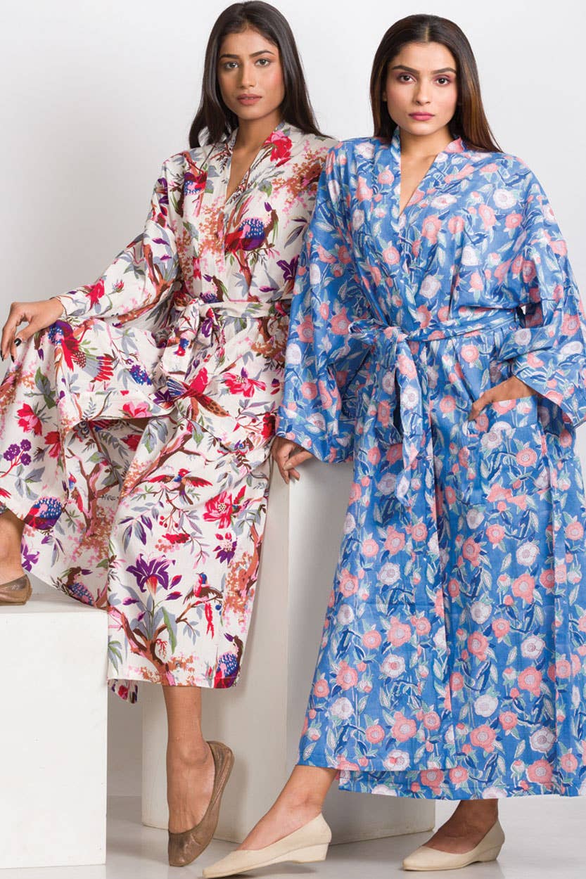 Kimono Robe | Black + Rose