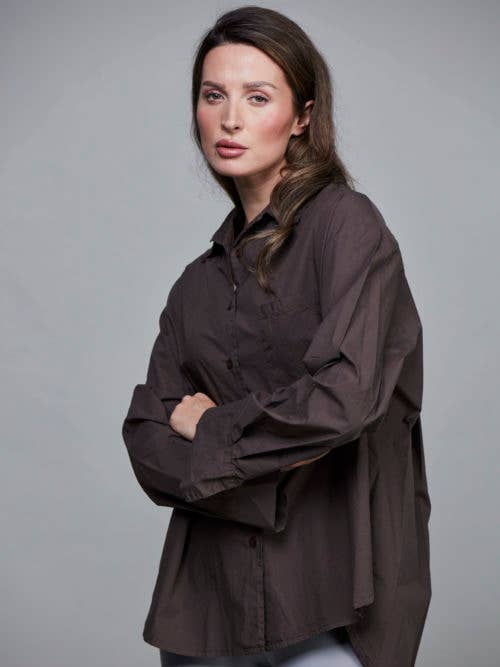 SixtyDays Boyfriend Short Shirt | Chocolate