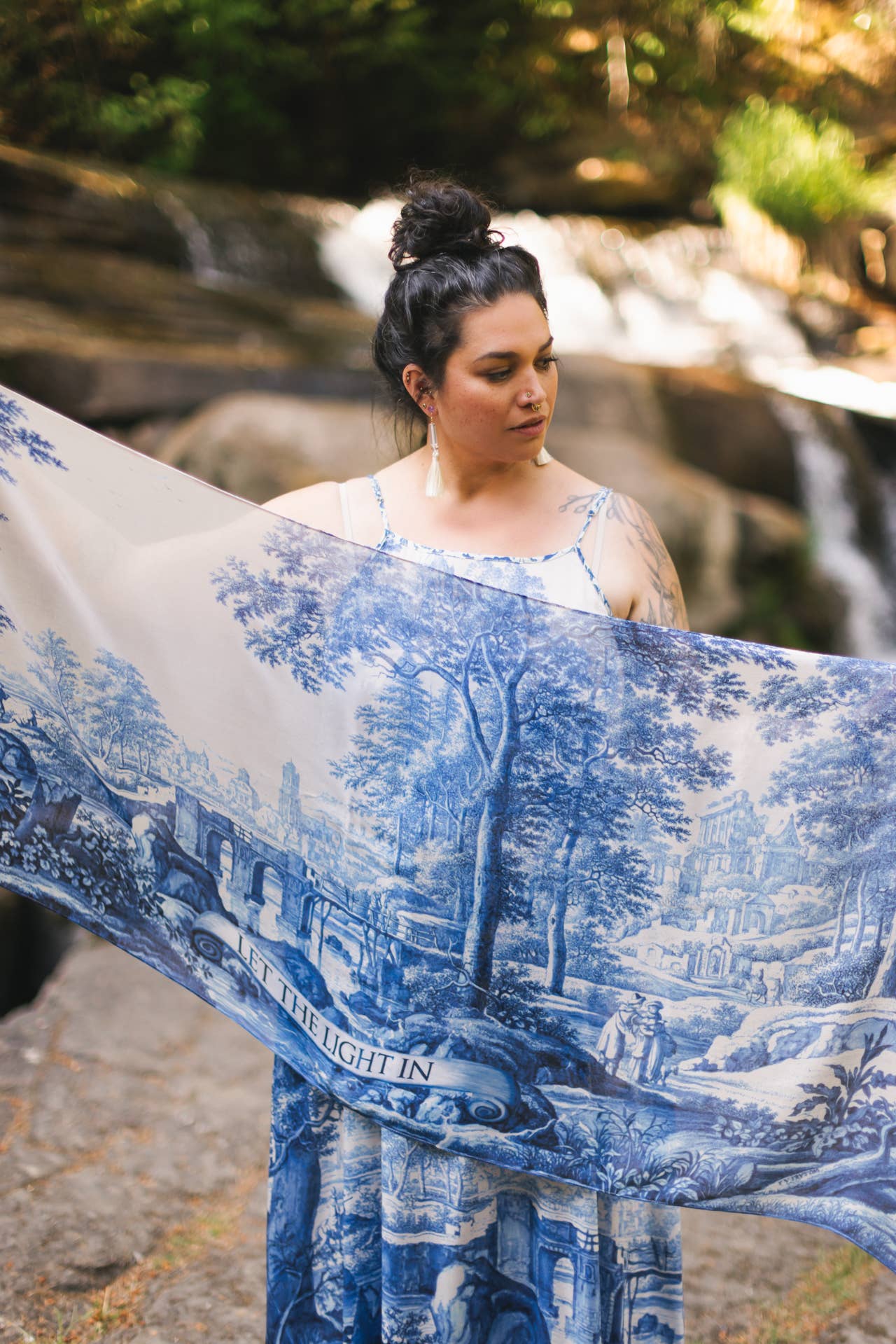 Blue Toile Scarf