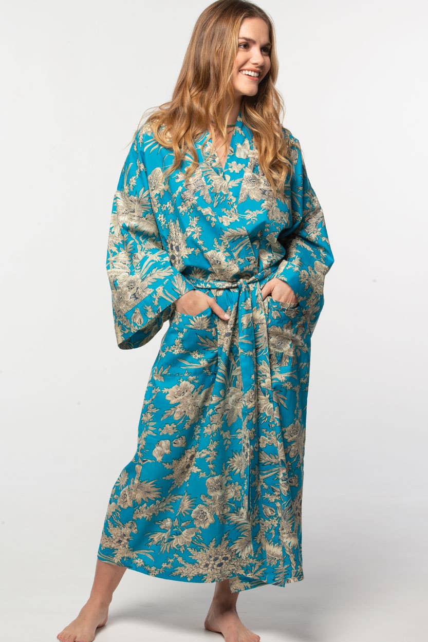 Kimono Robe | Black + Rose