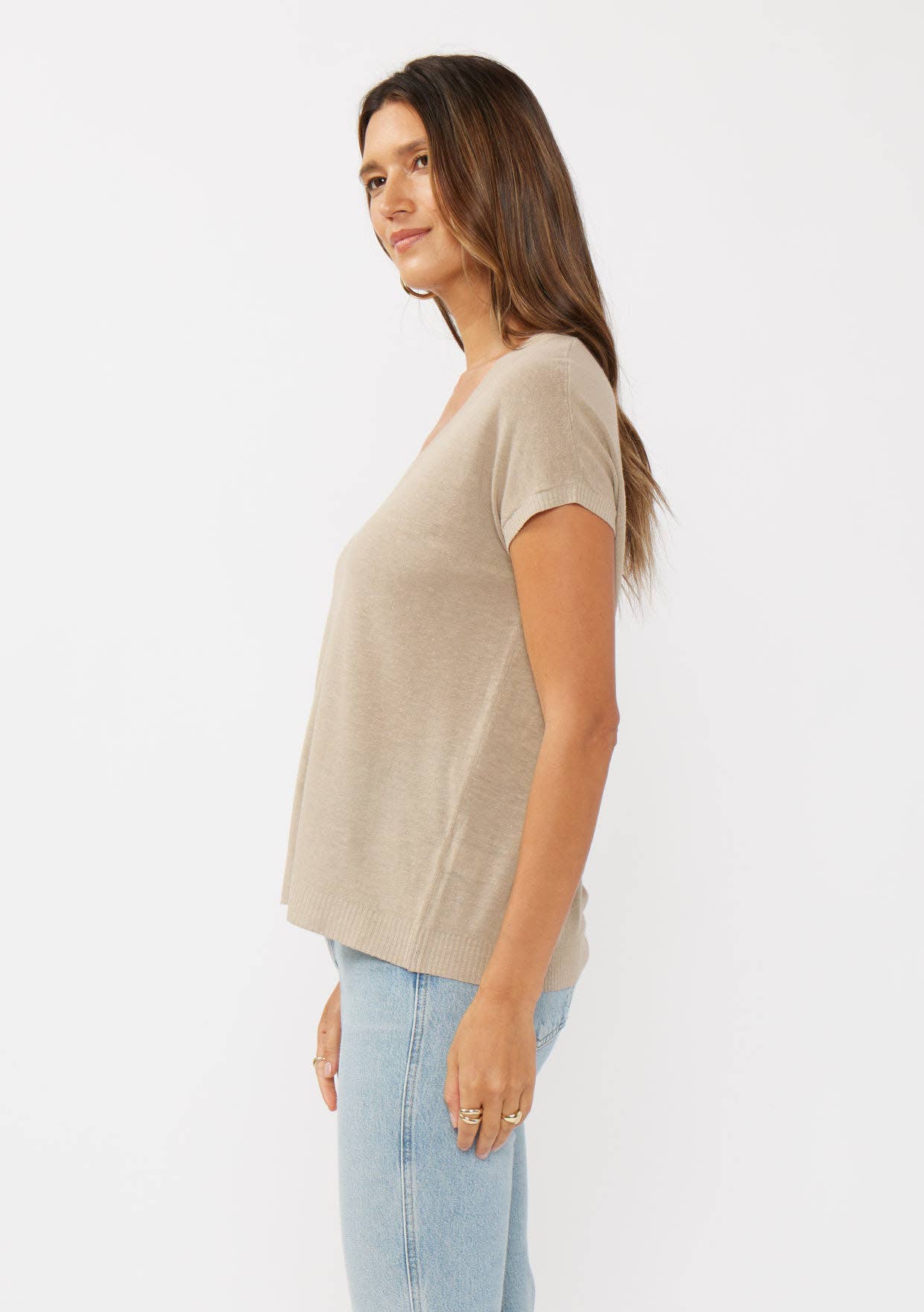 Lovestitch Taupe V-Neck