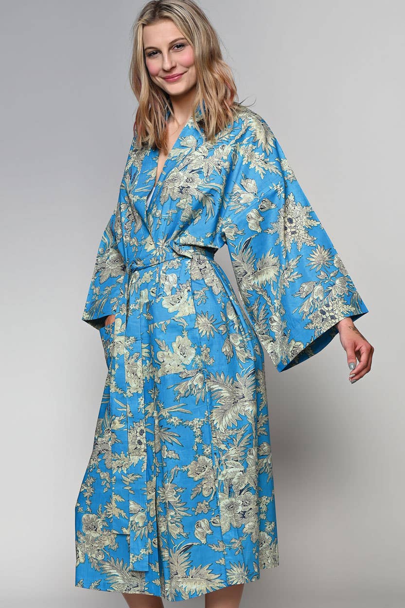 Kimono Robe | Black + Rose