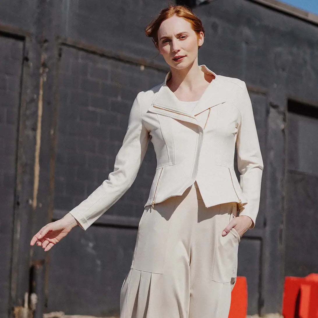 Liquid Leather Jacket | Ivory