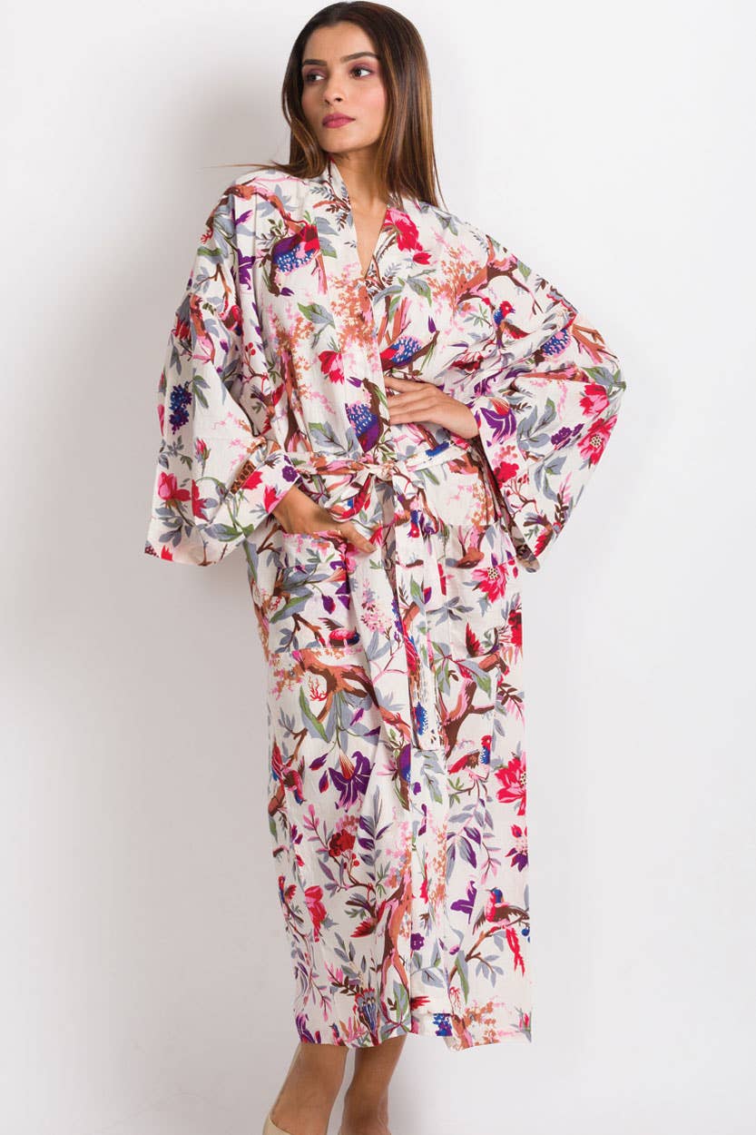 Kimono Robe | Black + Rose