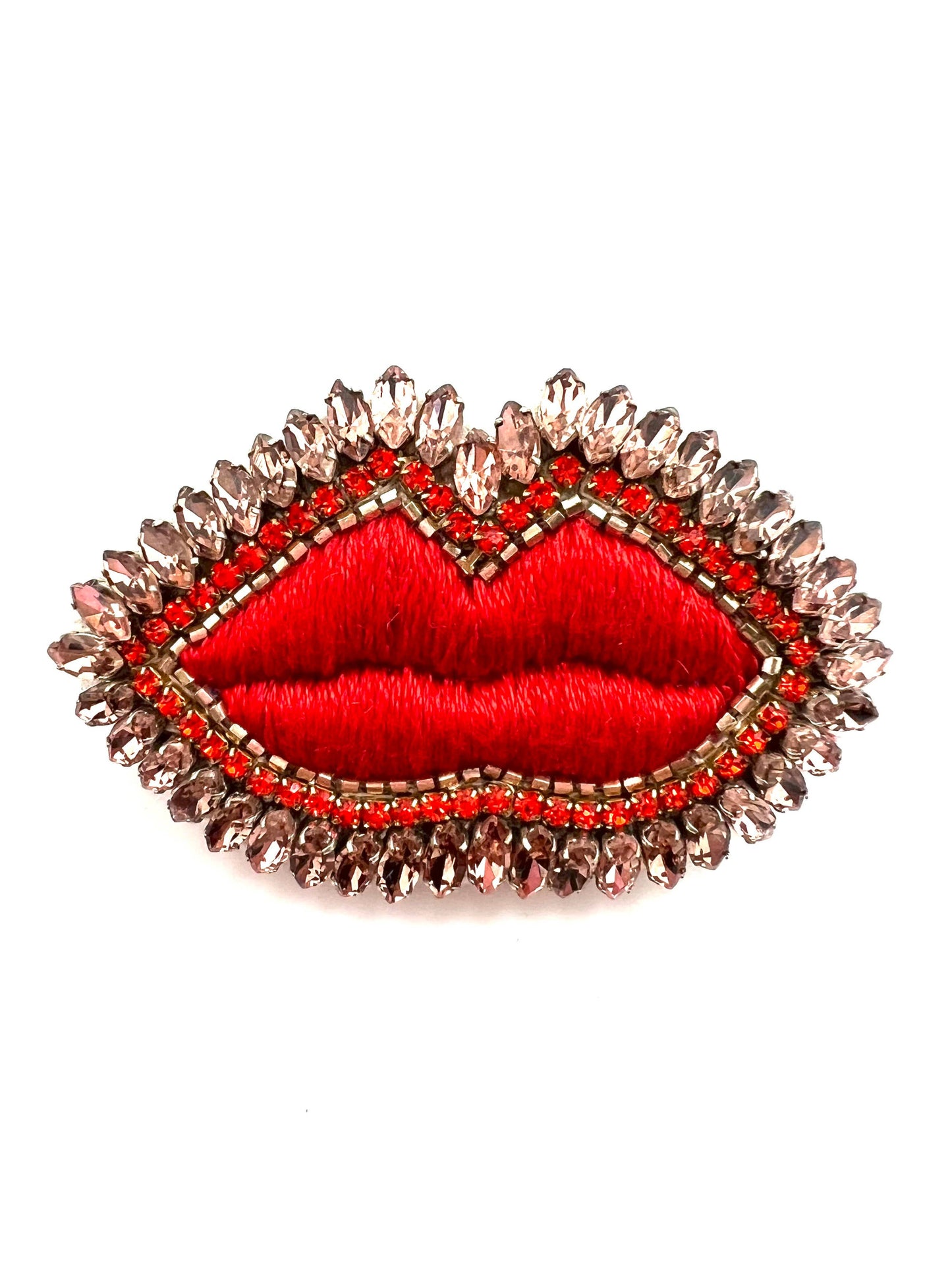 Lip Brooch Red