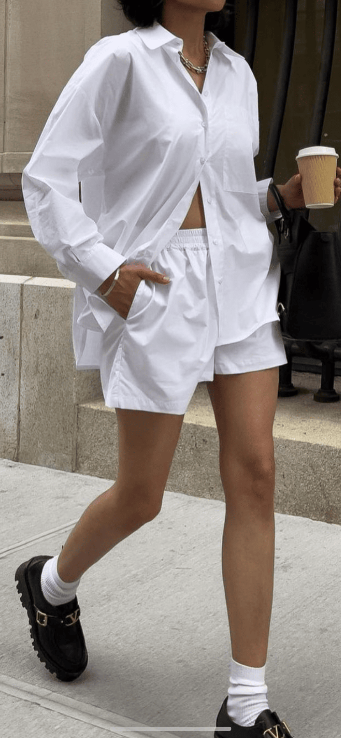 SixtyDays Boyfriend Short Shirt | White