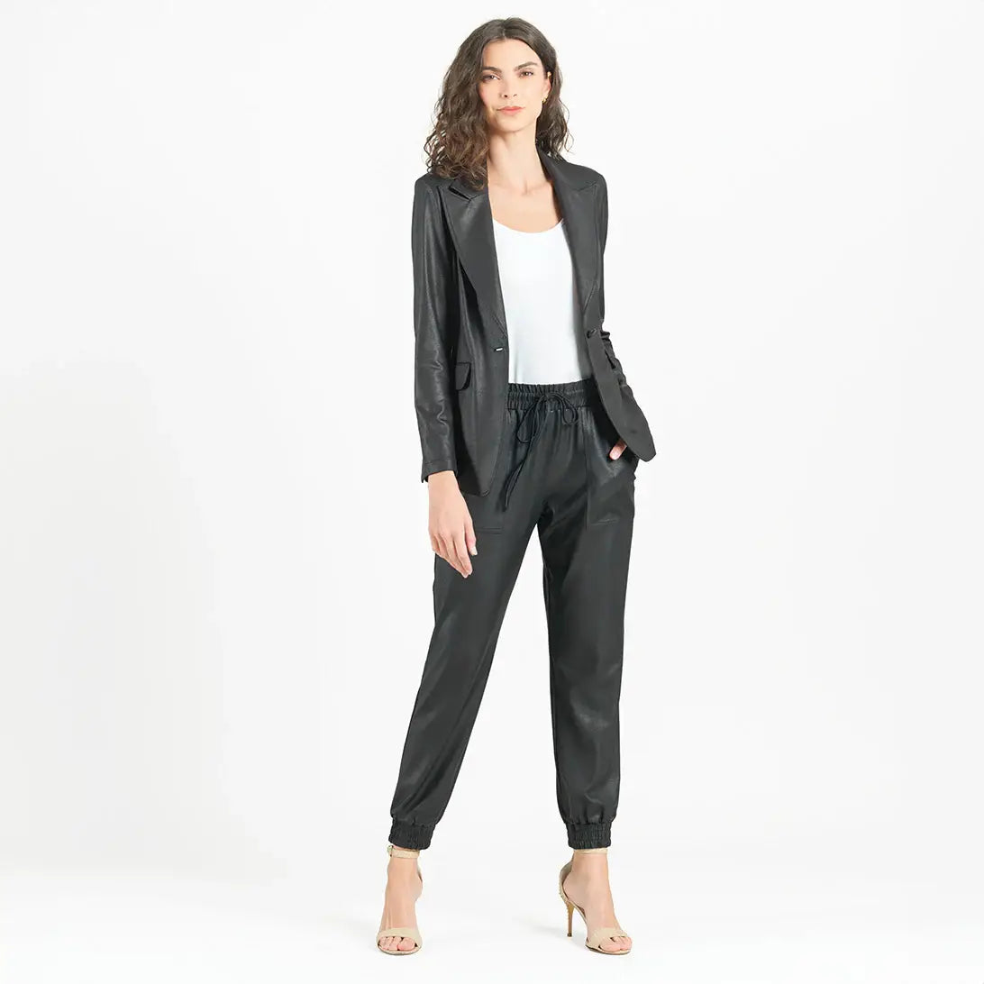 Liquid Leather™ Black Blazer | S