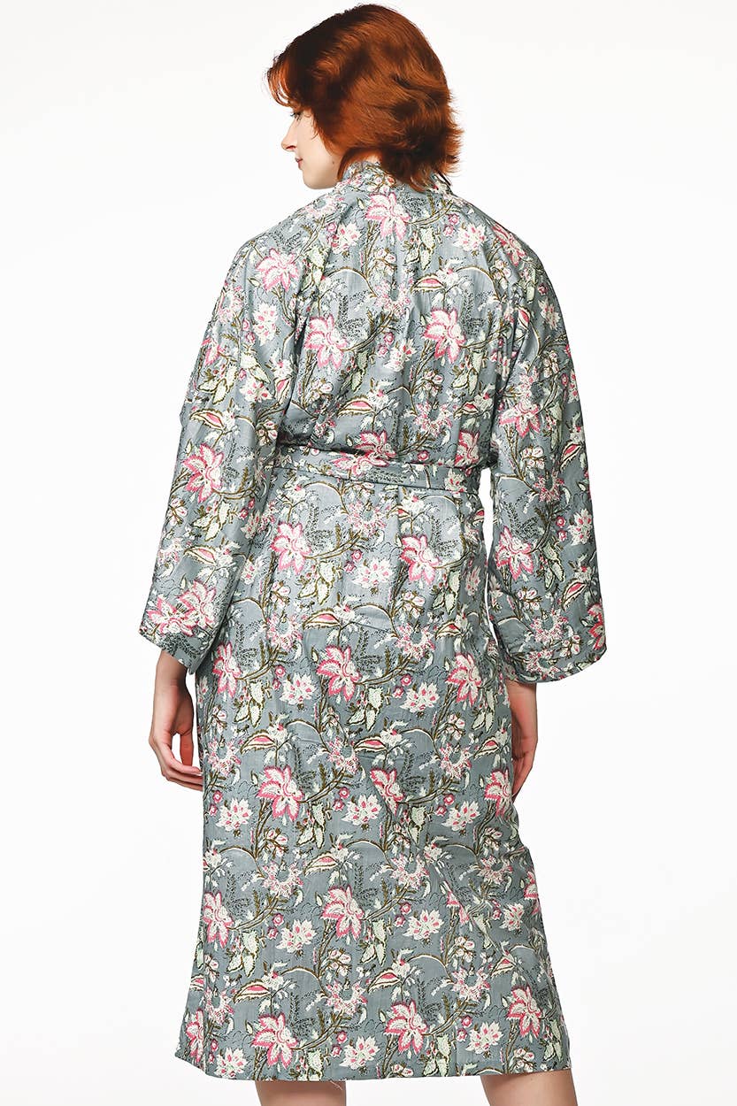Kimono Robe | Black + Rose