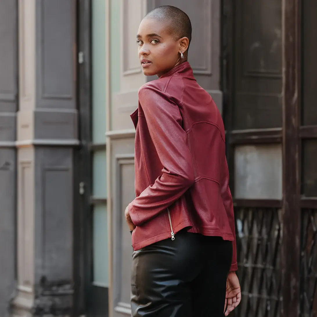 Liquid Leather ™ Signature Jacket: Merlot / L