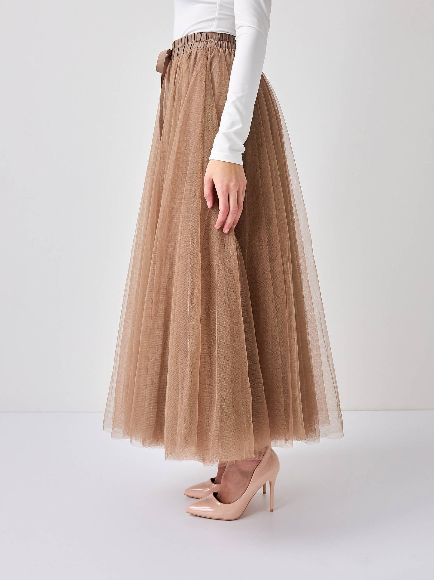Skirt | Aria Tulle Taupe | L
