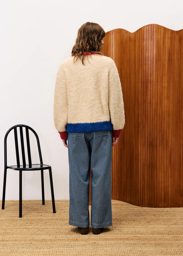 FRNCH Cyclamen Cream Cardigan