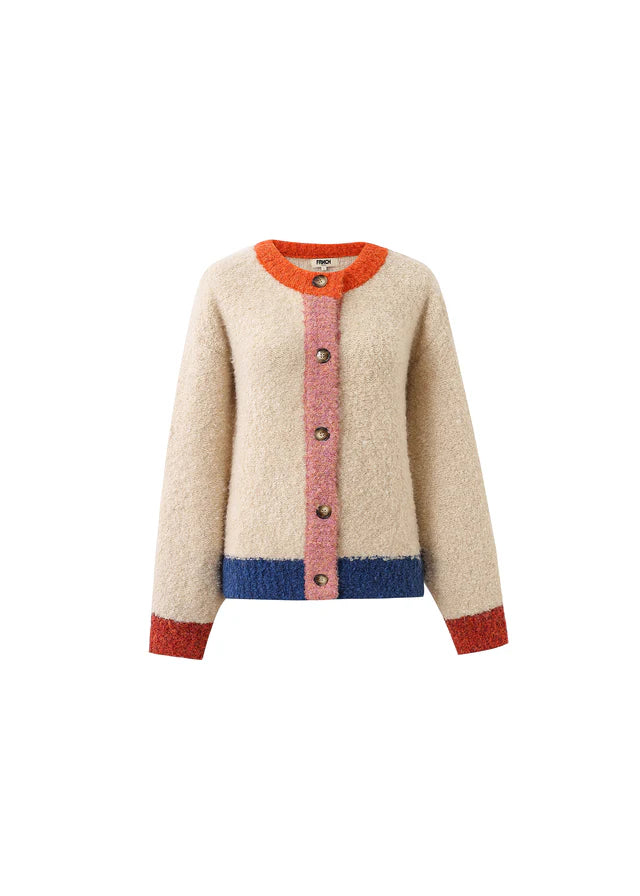 FRNCH Cyclamen Cream Cardigan