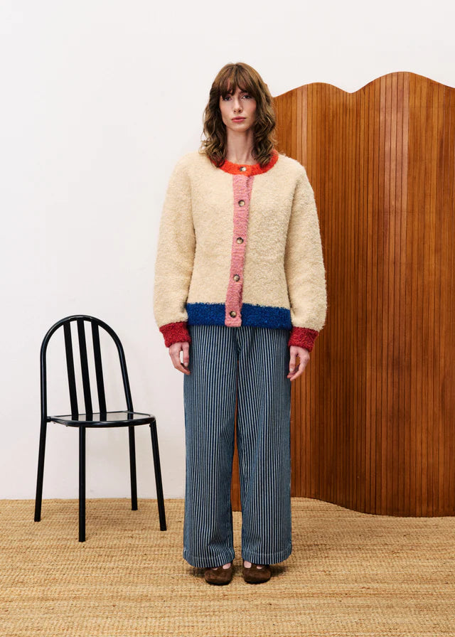 FRNCH Cyclamen Cream Cardigan