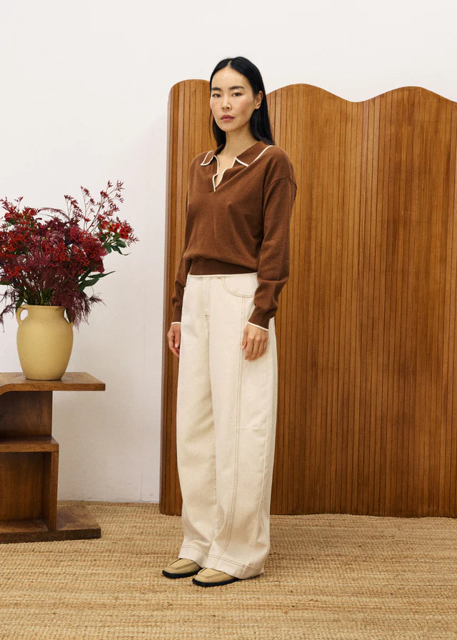 FRNCH Ice Brown Troilet Sweater