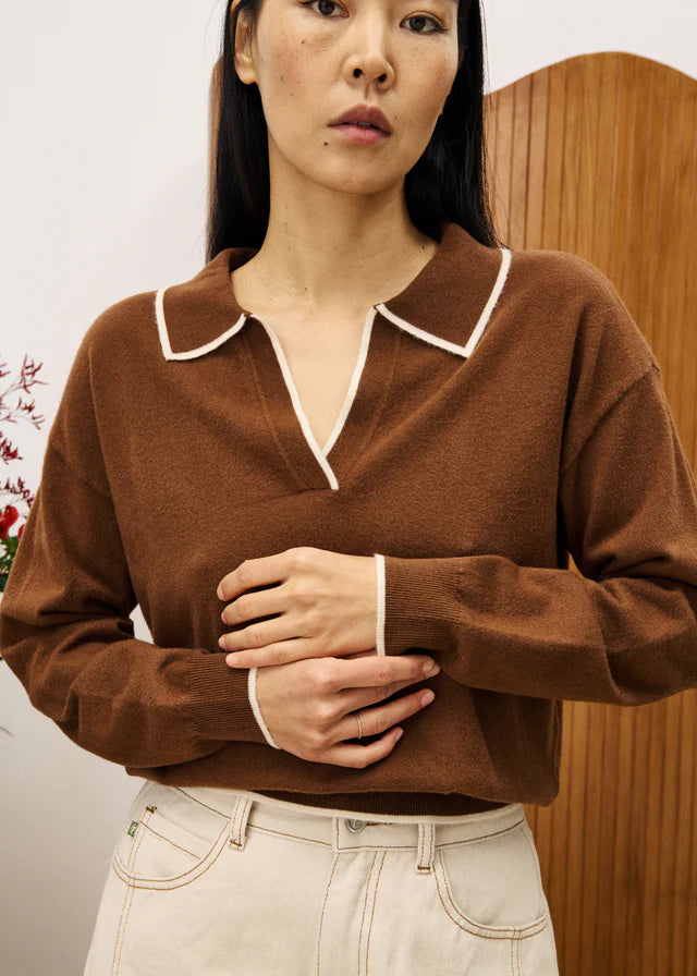 FRNCH Ice Brown Troilet Sweater