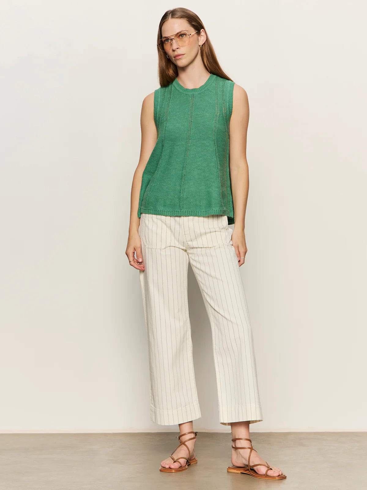 The Marine Jean | Bleached Pinstripe