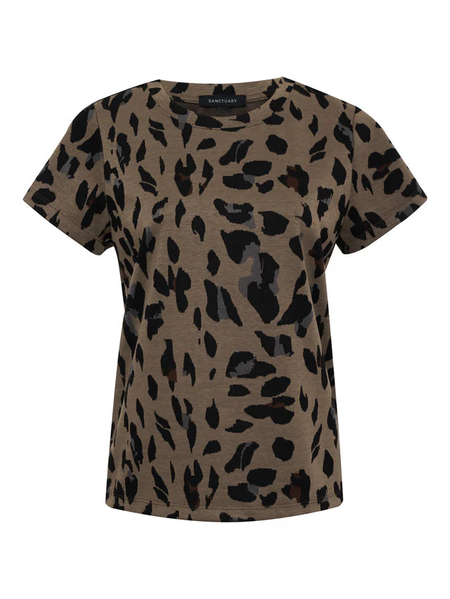 Sanctuary Double Knit Leopard Tee | M