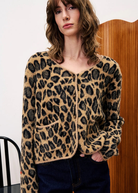 Jacket | FRNCH Begonia Leopard Cardigan | L