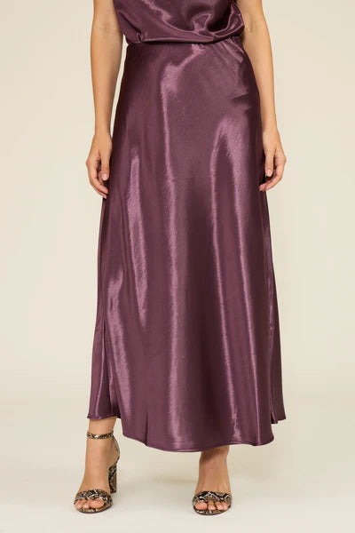 Lucy Paris Plum Satin Skirt