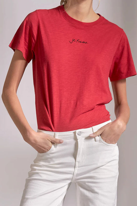 Red Je T'aime Tee