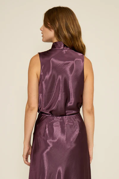 Lucy Paris Plum Satin Top