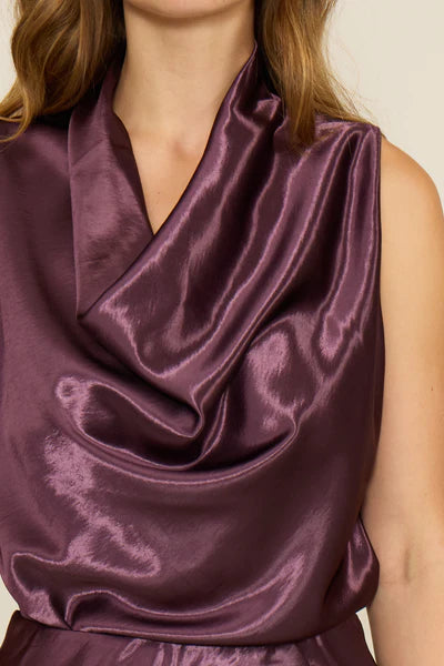 Lucy Paris Plum Satin Top