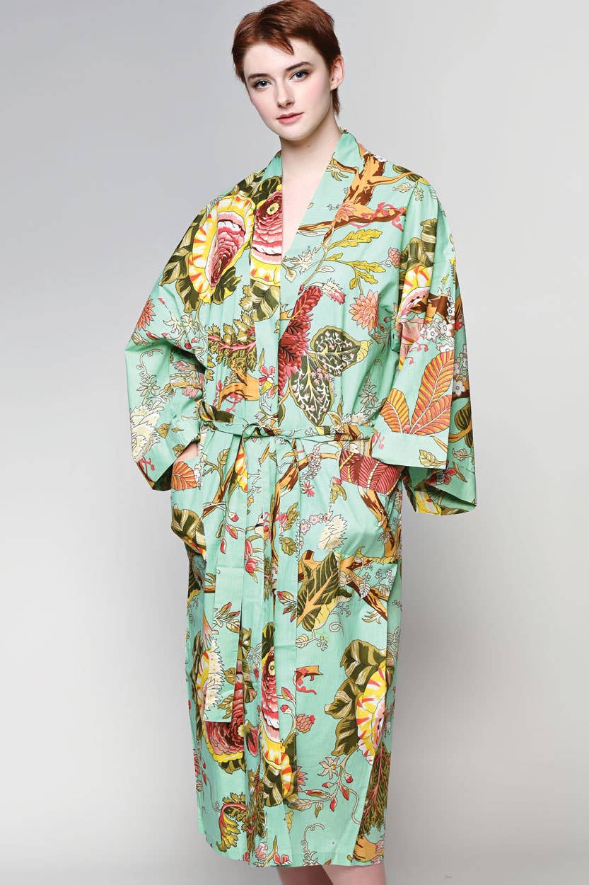 Kimono Robe | Black + Rose