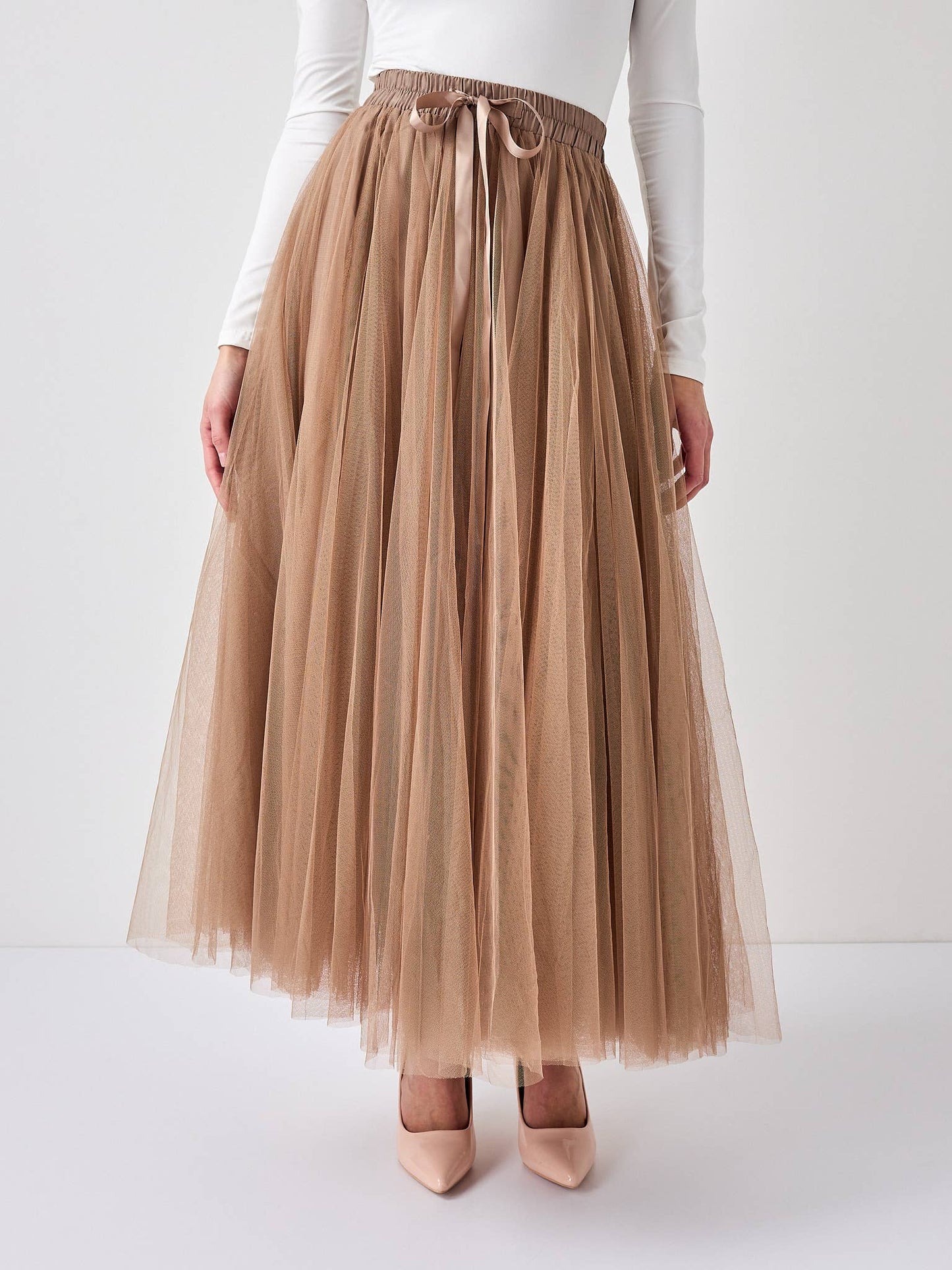 Skirt | Aria Tulle Taupe | L