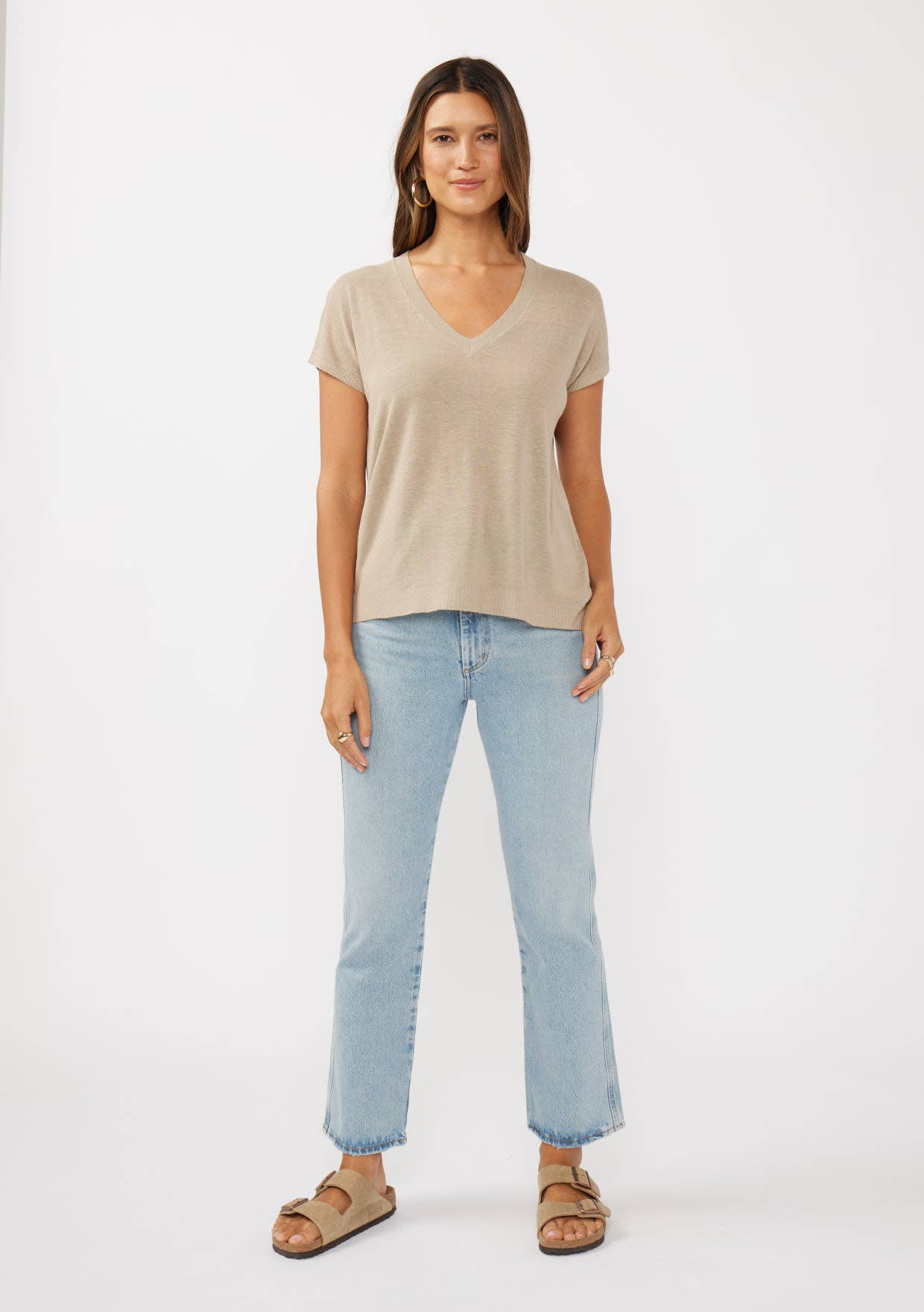 Lovestitch Taupe V-Neck