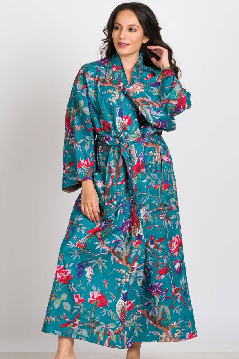 Kimono Robe | Black + Rose