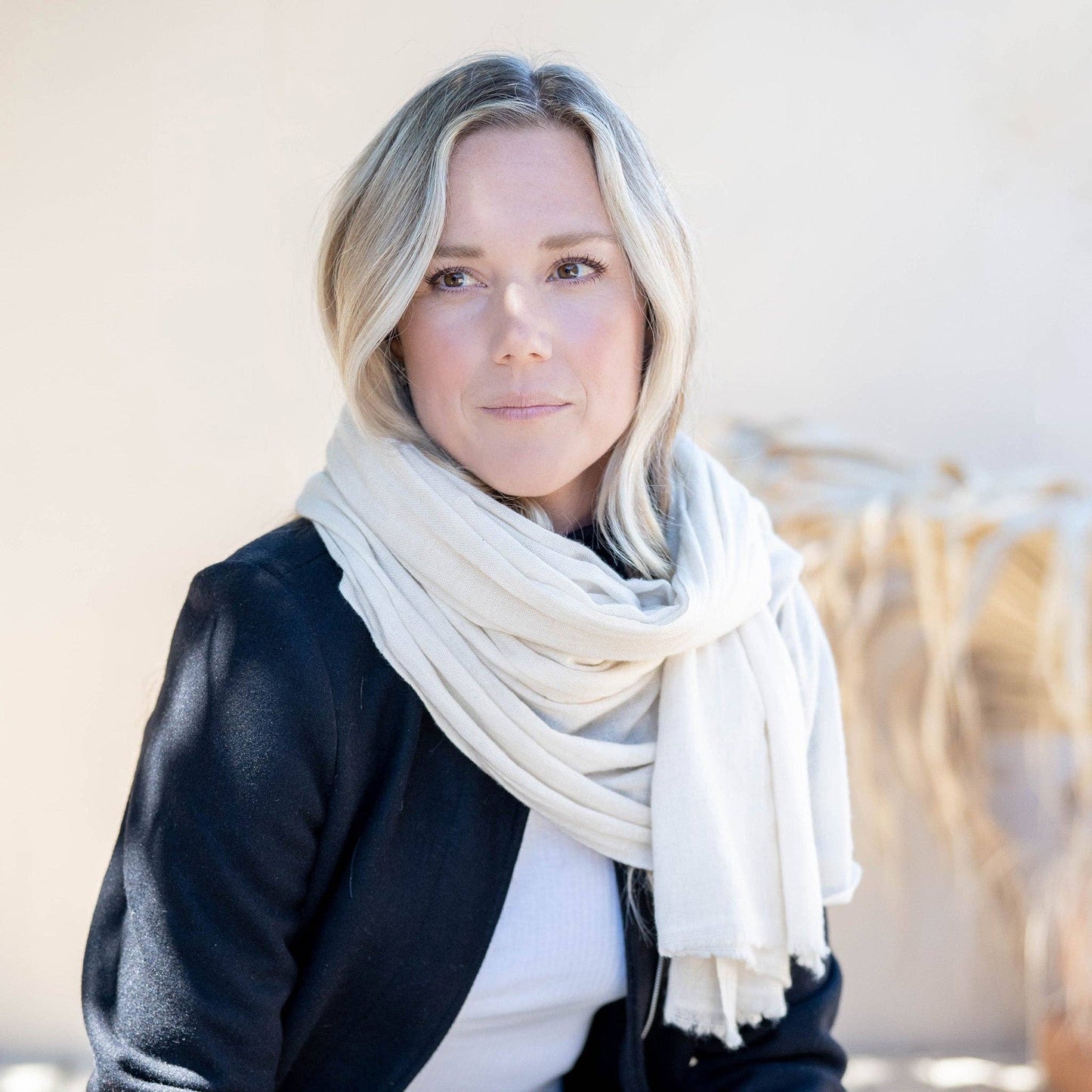 Sand 100% Cashmere Scarf