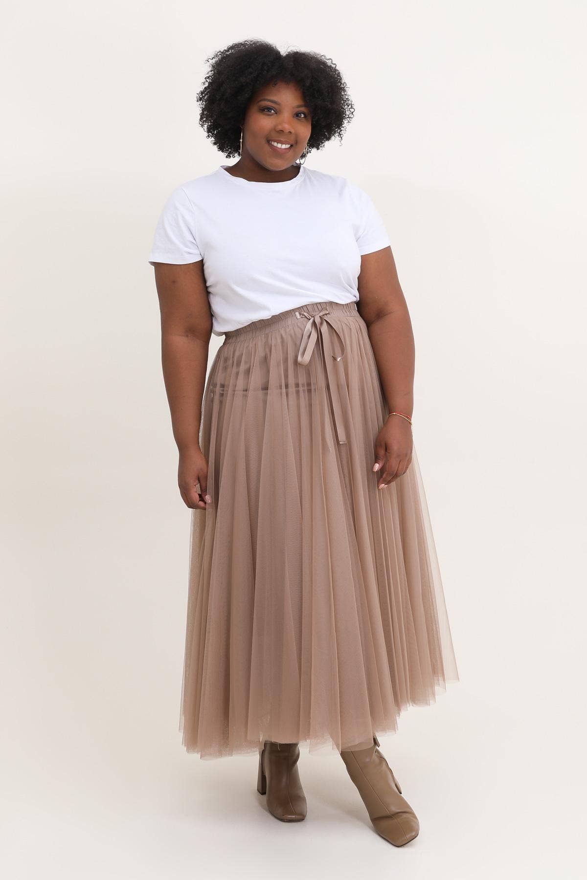 Skirt | Aria Tulle Taupe | L