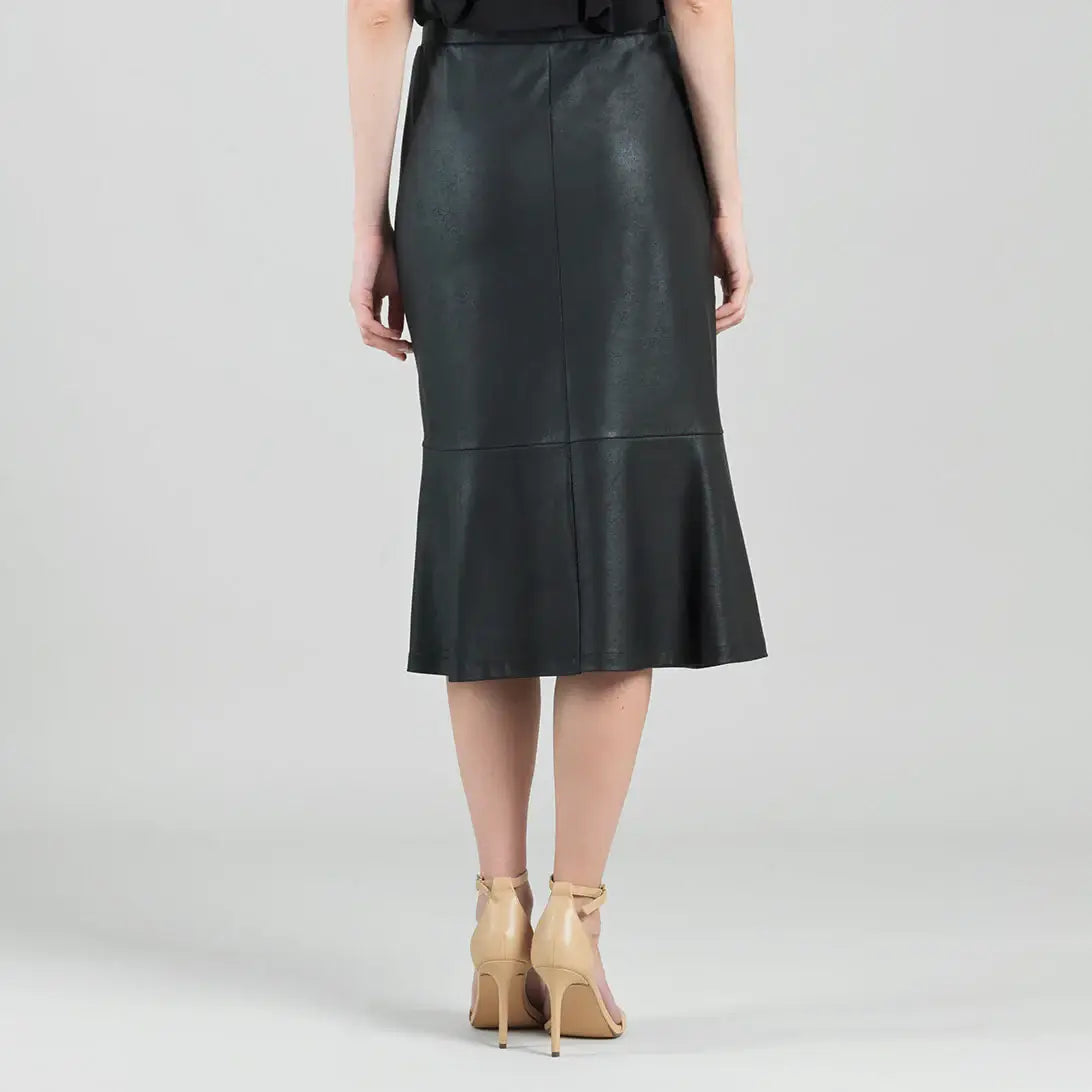 Liquid Leather ™ Flounce Skirt | Black | L
