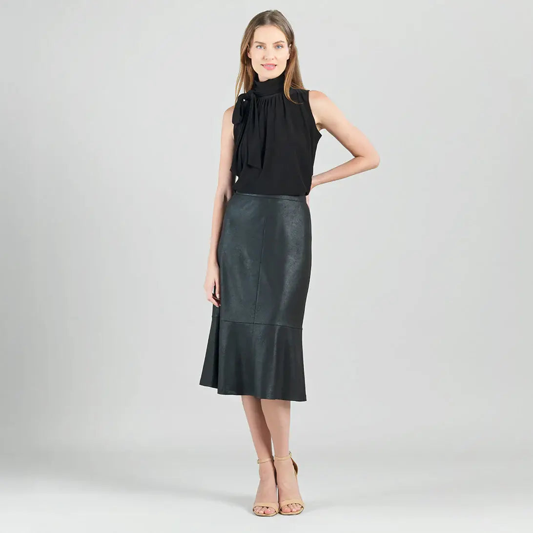 Liquid Leather ™ Flounce Skirt | Black | M