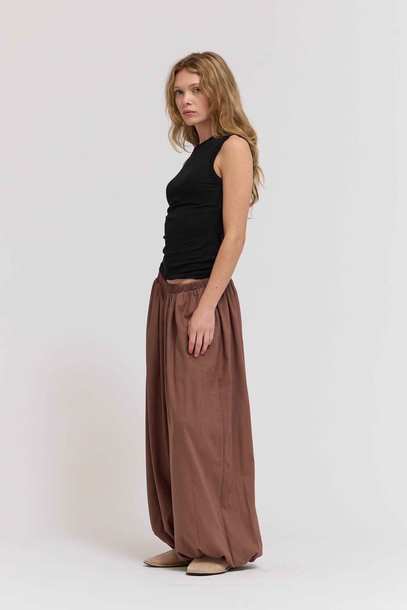 Linen Harem Pants | Tobacco