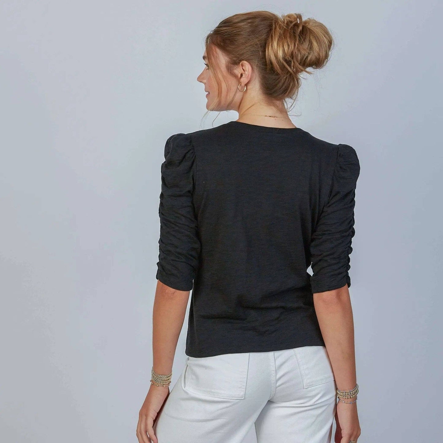 Sophie Elbow-Length Tee | Black