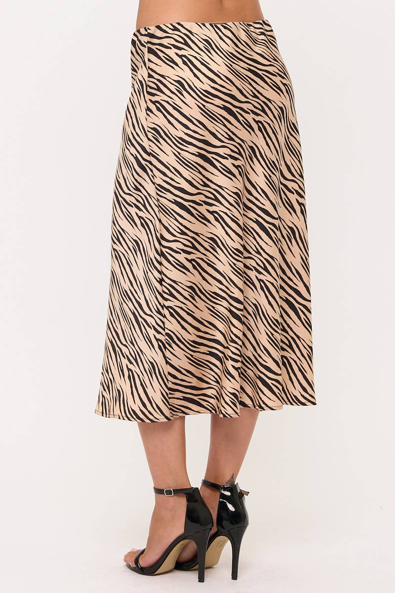 Zebra Satin Skirt