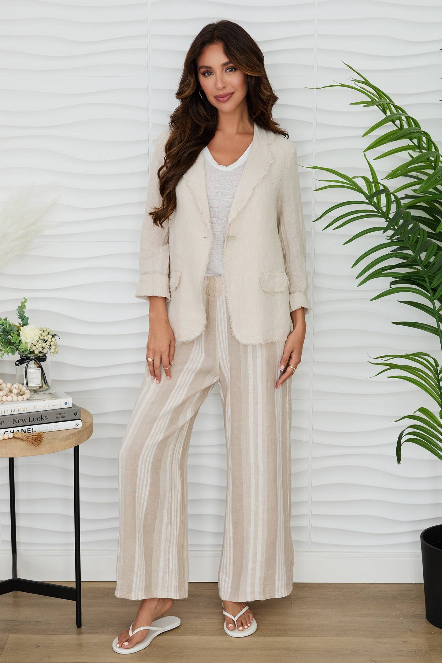 Beige Linen Blazer