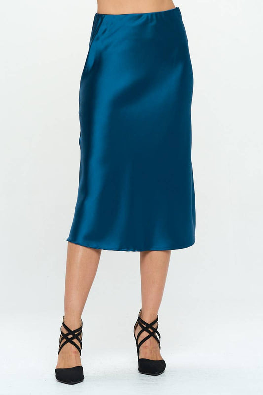 Skirt | Blue Satin
