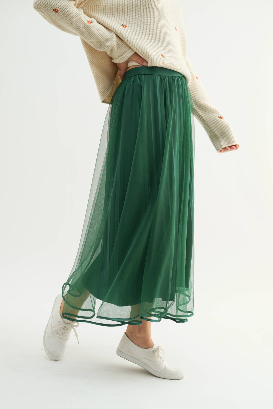 Skirt | Black Tulle Midi | S