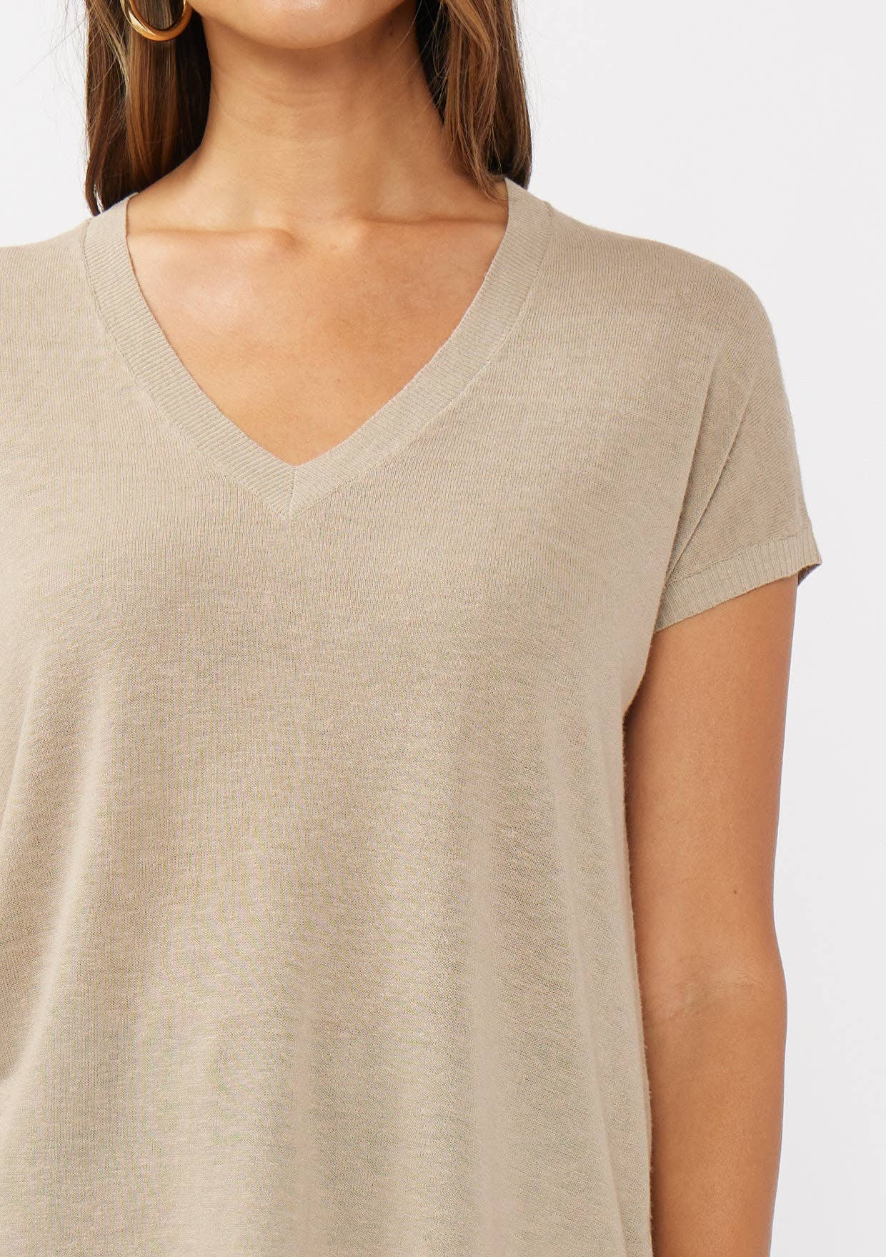 Lovestitch Taupe V-Neck