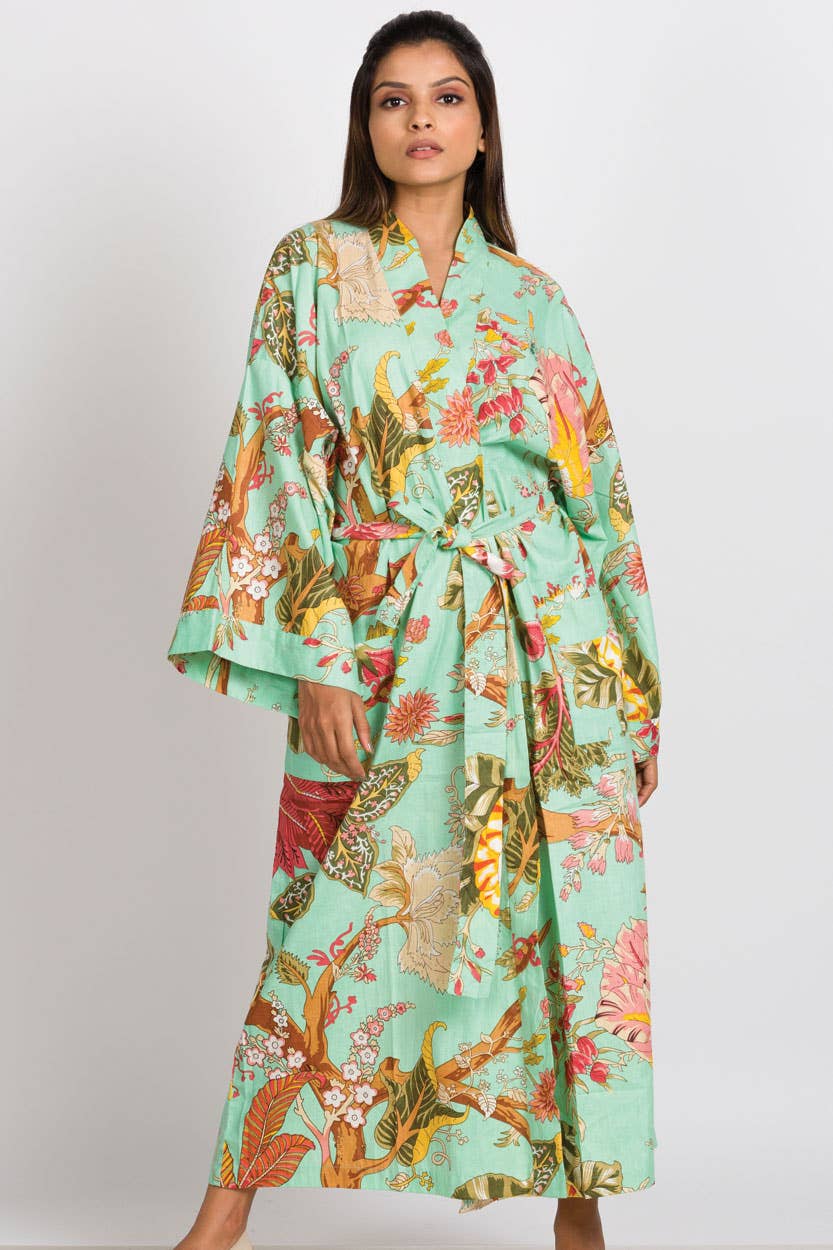 Kimono Robe | Black + Rose