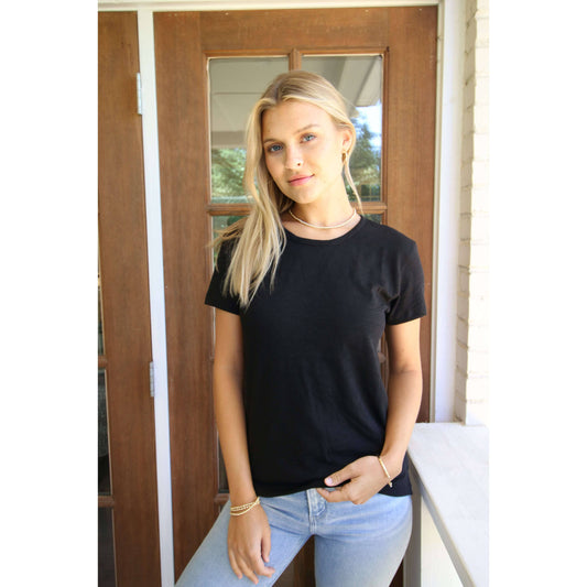Tee | Erin Grey Black Crew | M