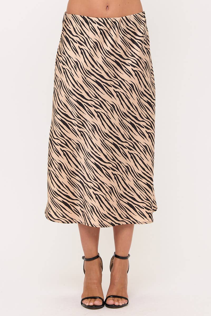 Zebra Satin Skirt