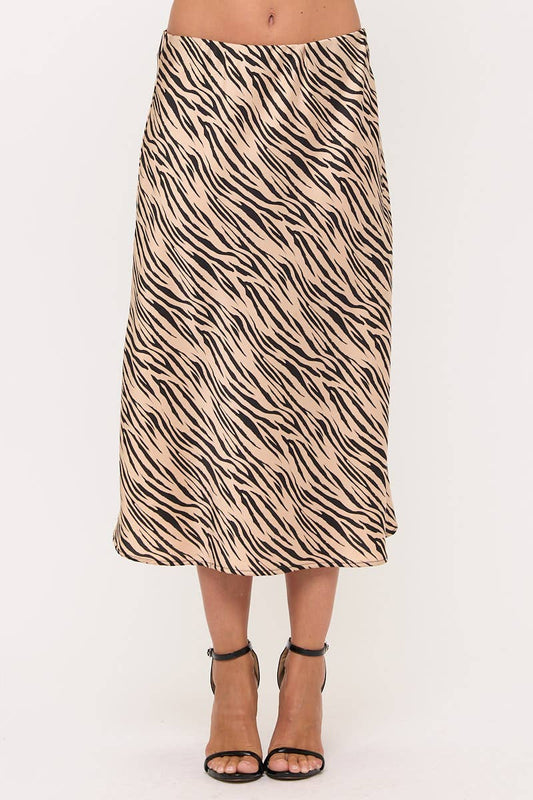 Zebra Satin Skirt