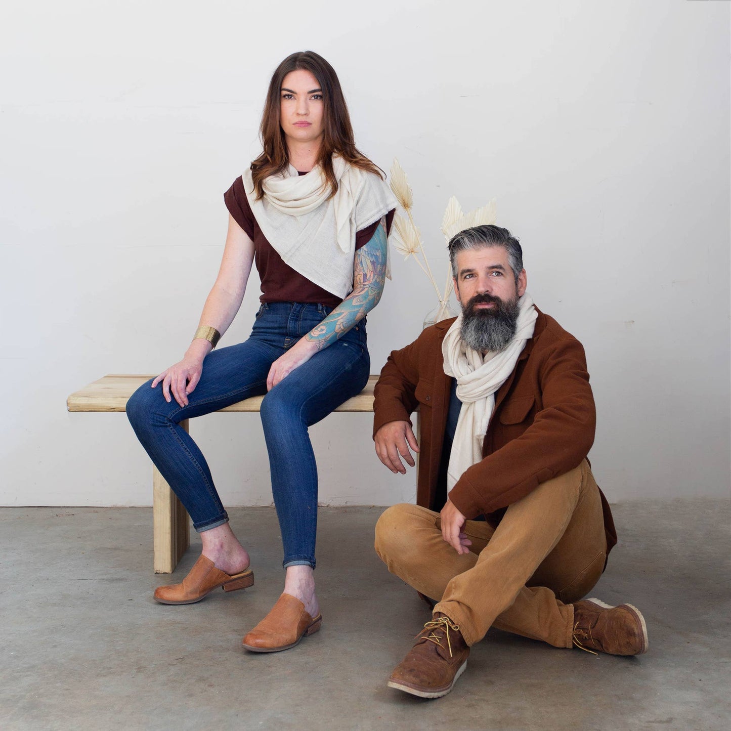 Sand 100% Cashmere Scarf